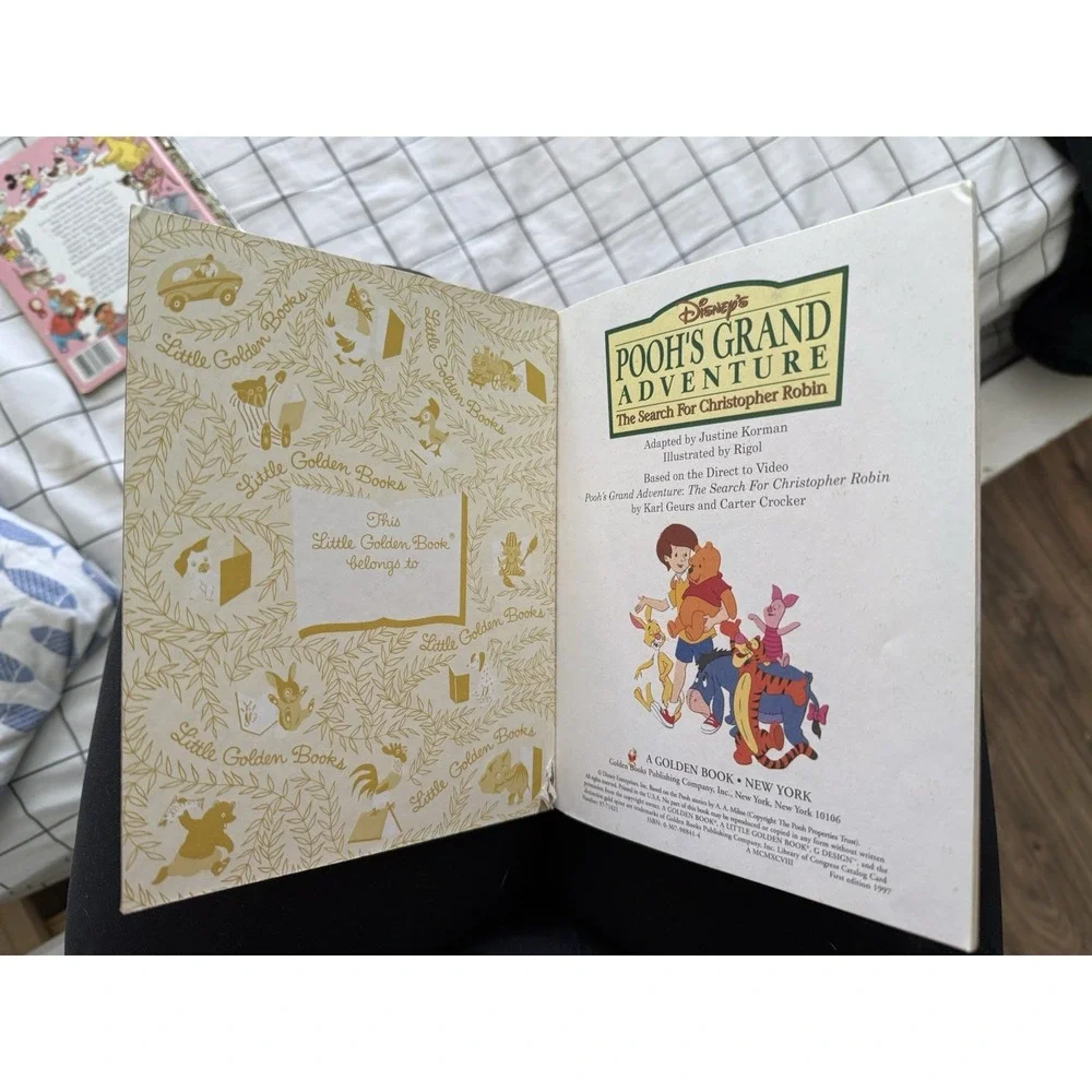 Lot of 2 Disney Winnie the Pooh Little Golden Books Vintage 90s Missing Bullhorn